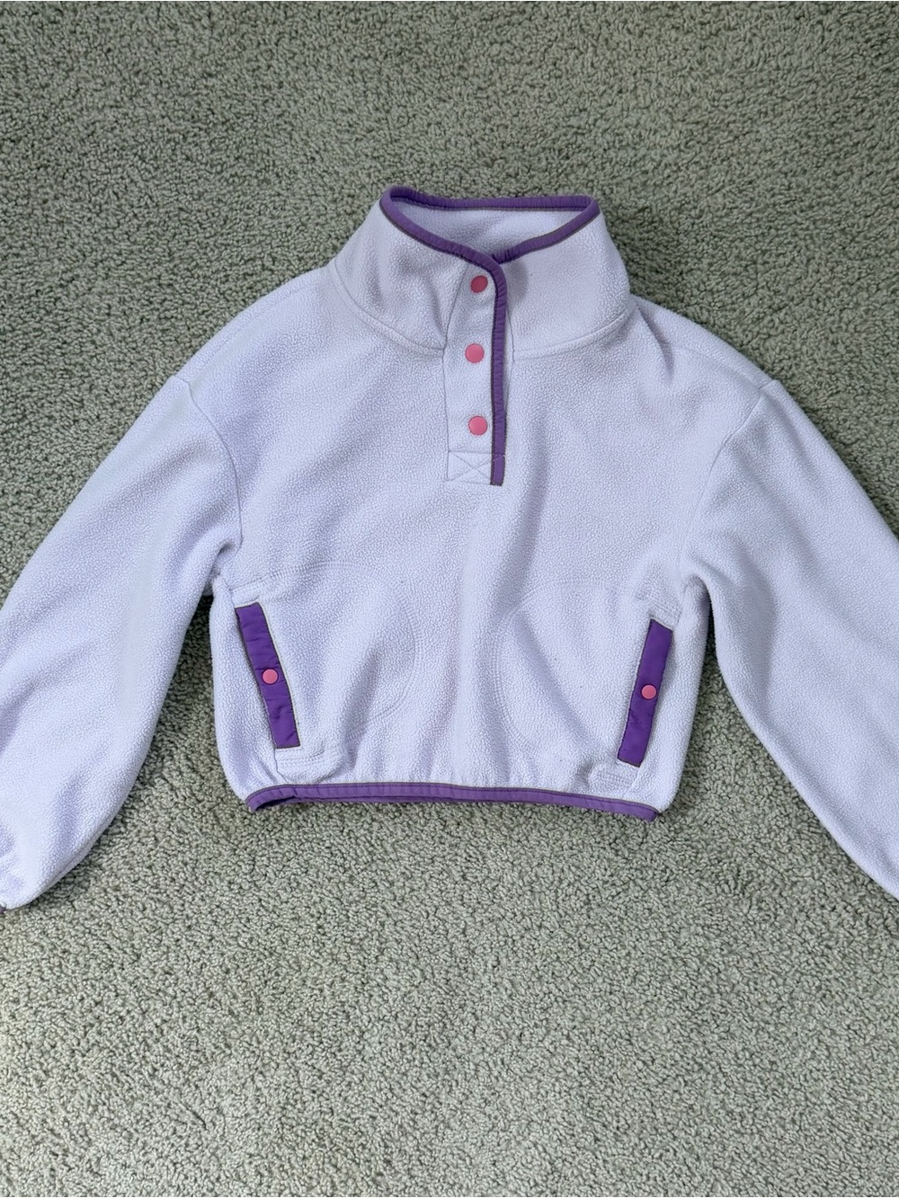 Old navy Girls' Lavender Fleece Pullover with Purple Trim size small